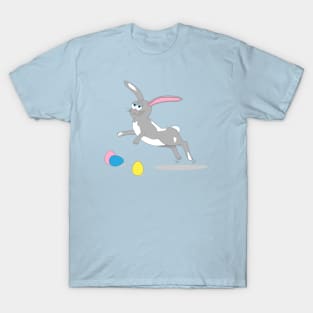 Hoppy Easter Bunny - Gray Rabbit with Decorated Eggs T-Shirt